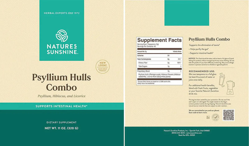 Nature's Sunshine Psyllium Hulls Combination 11 Oz