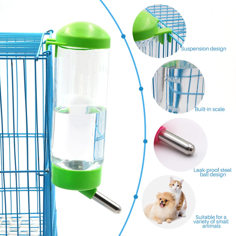 2 Pack 16 oz Guinea Pig Water Bottle no Drip for Cage no Leak Rat Small Animal Hamster Rabbit Water Bottle Attaches to Cage Bunny Water Dispenser,Ship by Random Color - BeesActive Australia