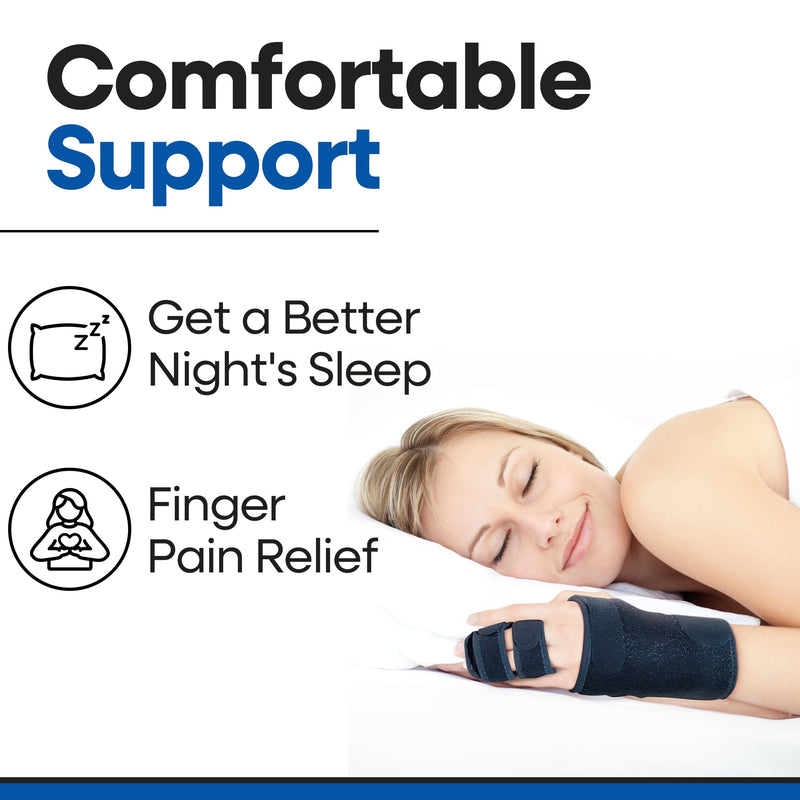 Trigger Finger Splint Finger Brace | Middle Finger Splint | Splint For Fractures, Broken Ring Finger, Arthritis, Tendonitis | Mallet Finger Splint Straightener Immobilizer | (RIGHT SMALL-MEDIUM) Small/Medium (Pack of 1) Right