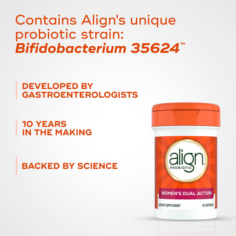 Align Probiotic, Womens Dual Action, Vaginal Probiotics for Women and for Vaginal Health Support, for Digestive Health, 42 Capsules (Pack of 2) 42 Count (Pack of 2)