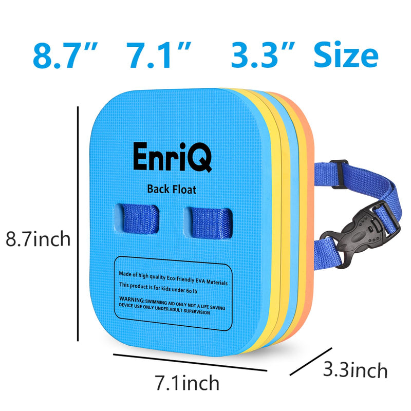 Back Float Safety Swimming Bubble with 3 Layers Swim Belts Floaties Device for Kids Swimming Floats Secure Clip Buckle Swim Floaties for Swimming Beginners Sport Pool Lesson Blue Green Pink
