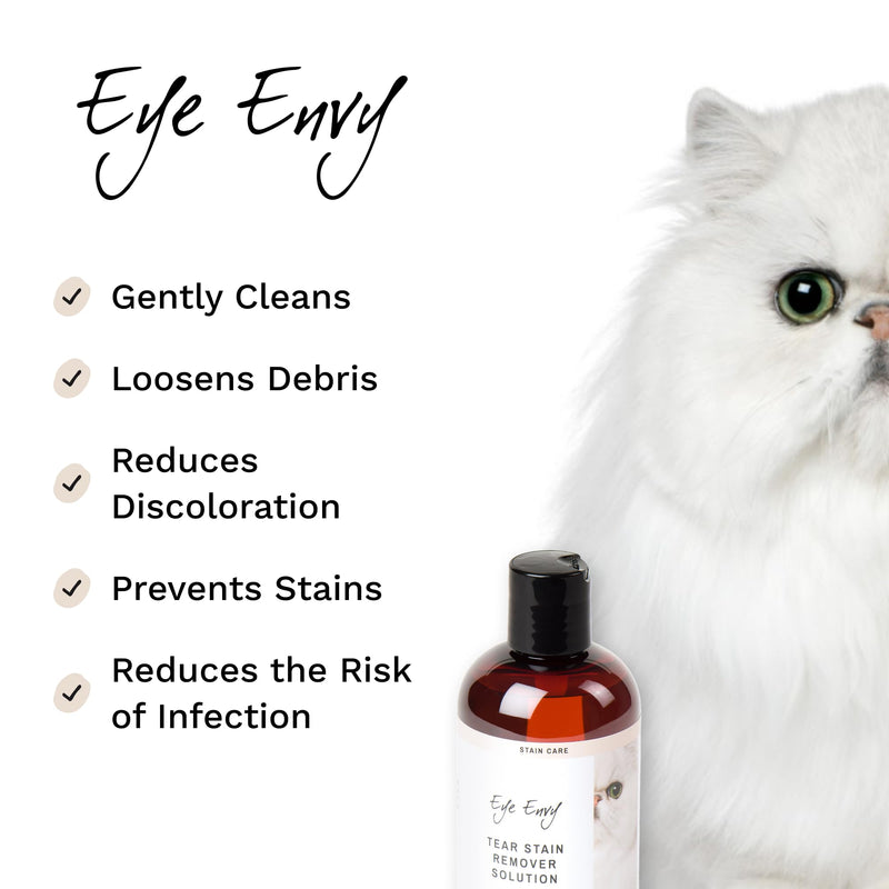 Eye Envy Tear Stain Remover Solution for Cats|100% Natural and Safe|Recommended by Breeders/vets/cat fanciers/Groomers|Contains colloidal Silver|Remove Stains from Fur on Persians and Exotics (8oz.) 8oz. - BeesActive Australia