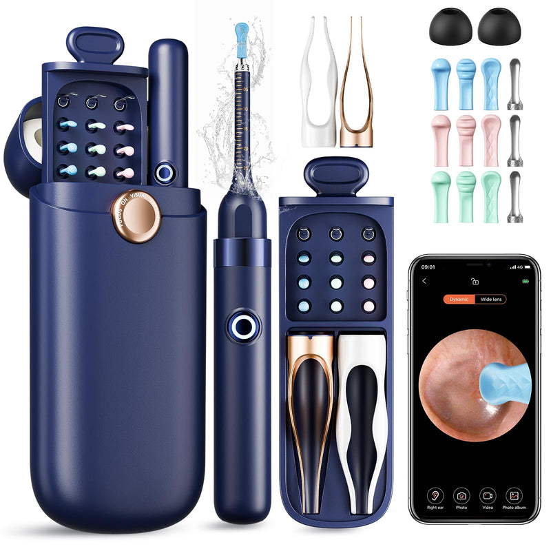 Ear Wax Removal, Ear Cleaner with Camera 1296P HD,Visual Ear Cleaner with 6 LED Lights and Flexible Tip,FSA HSA Eligible Items,Safe Ear Wax Removal Kit with Camera,Ear Cleaning Tool for Family Gifts Black - BeesActive Australia