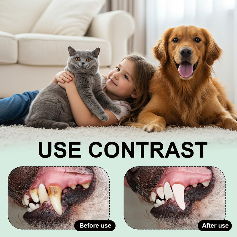2 Pcs 120ml Dog Breath Freshener,Dentaclean Spray for Dogs & Cats,No Brushing Supports Gum Health