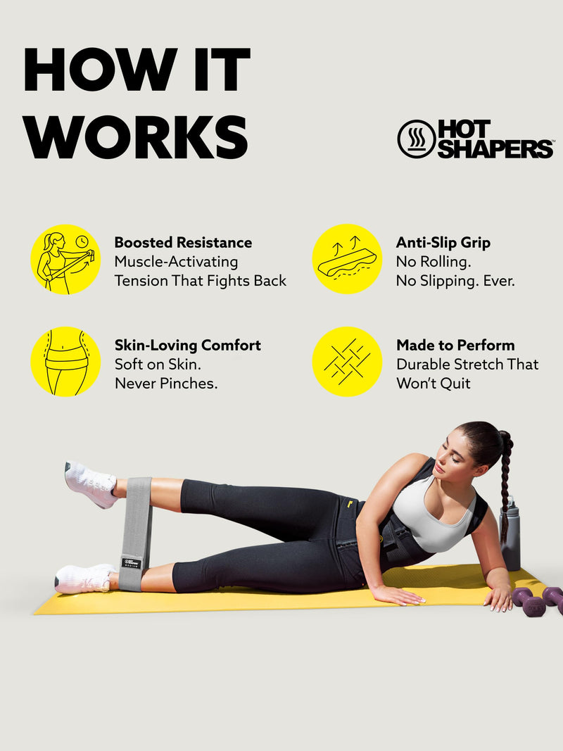 Hot Shapers Resistance Bands for Working Out – Exercise Bands Resistance Set for Women & Men – Home Gym Equipment for Strength Training, Stretching, Physical Therapy, Glutes & Full-Body Workouts