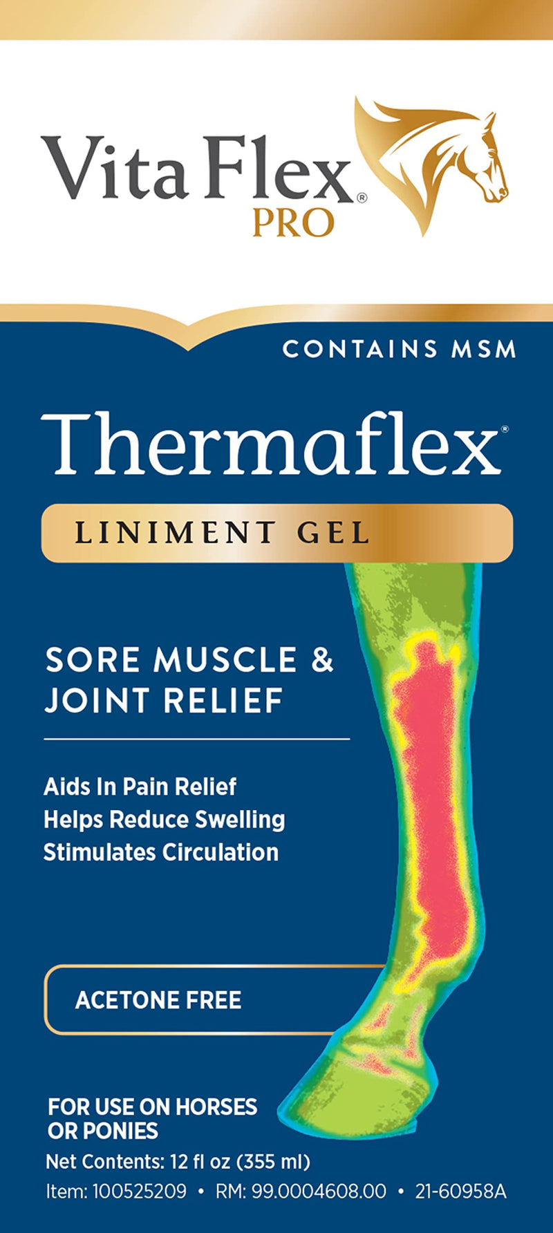 Thermaflex Liniment Gel for Sore Muscles and Joint Relief in Horses 12 Fluid Ounces 12 Ounce Gel - BeesActive Australia
