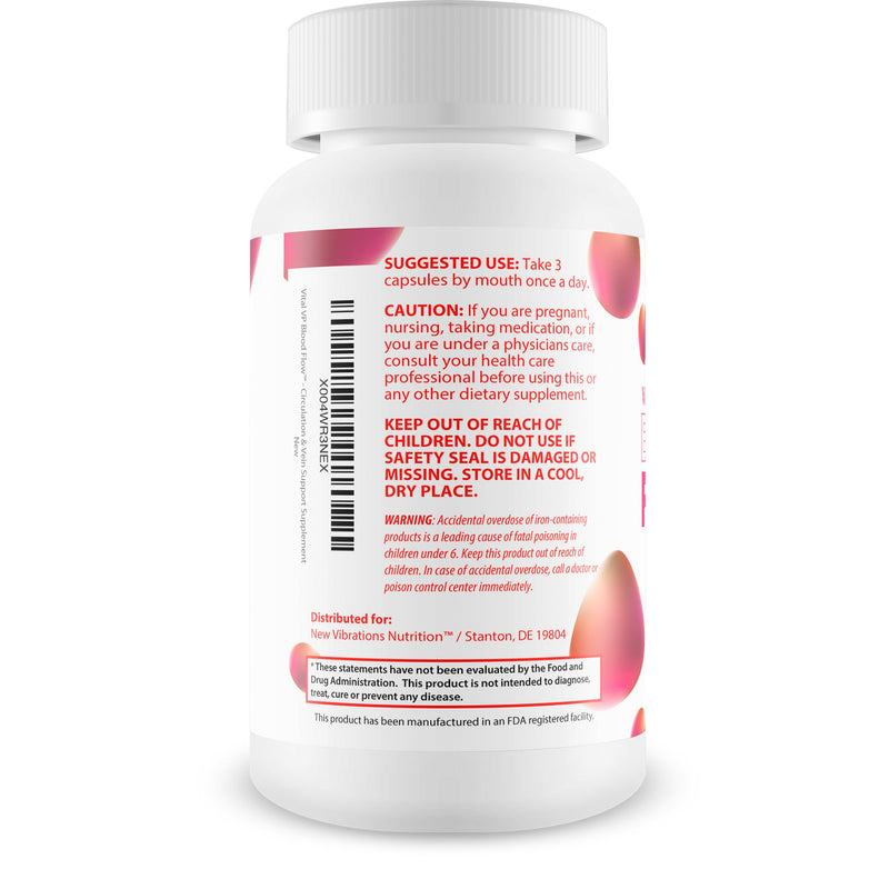 Vital VP Blood Flow Supplement - Our Best Circulation High Pressure Pills - Circulation and Vein Support Vitamins for Advanced Blood Flow Care - Nitric Oxide Vital VP System - Vital VP Supplements