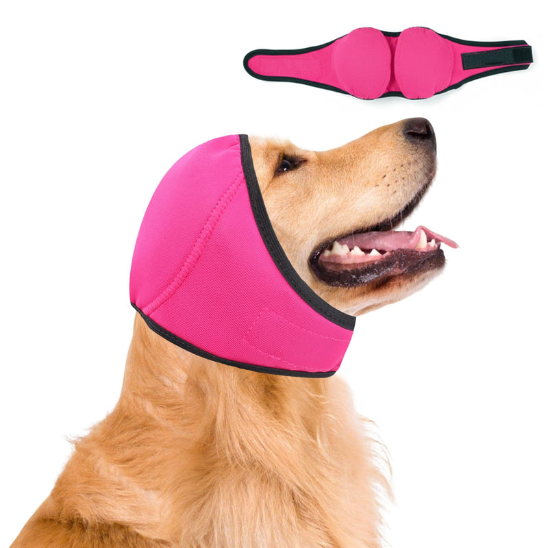 Dog Ear Muffs No Shake Ear Wraps for Dogs Ear Protection for Noise & Anxiety Relief Comfort Calming Hoodie, Protection Firework Grooming Bathing and Force Drying (Pink M) Pink