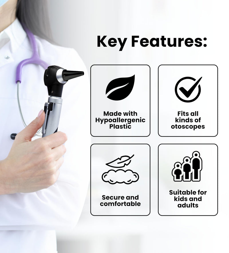 Zyrev ZetaLife Otoscope Cover Plastic Otoscope Specula Tips, Disposable Ear Specula Pack of 50 2.5/4 mm Disposable Covers - BeesActive Australia