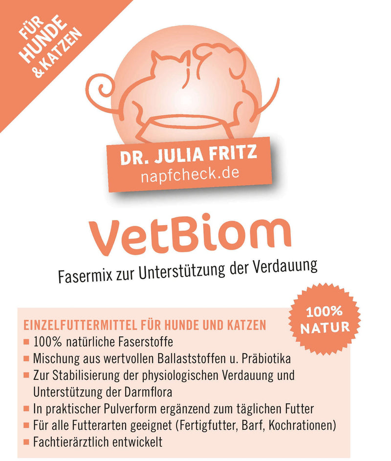 napfcheck VetBiom - Prebiotic fiber mix for regulated digestion - for dogs and cats - 400 g - BeesActive Australia