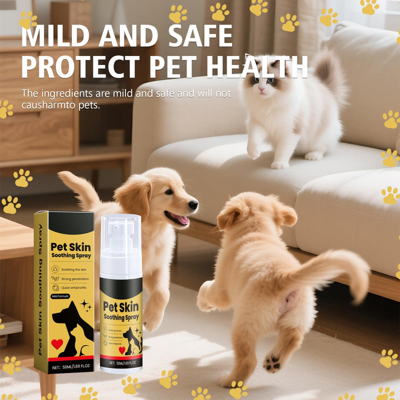 2 PCS Pet Skin Treatment Spray Multifunctional Pet Skin Soothing Spray Natural and Gentl for Dogs and Cats Effectively Soothing Dry (50ml)