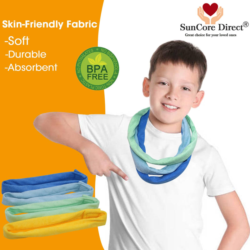 Chew Necklace for Sensory Kids, 8 Pack Terry Cloth Teething Chewy Necklaces for Boys Girls to Chewing, Absorbent Fabric Bands Sensory Products for Chewers with Autism, ADHD, SPD, fidgeting, Anxiety Rainbow - BeesActive Australia
