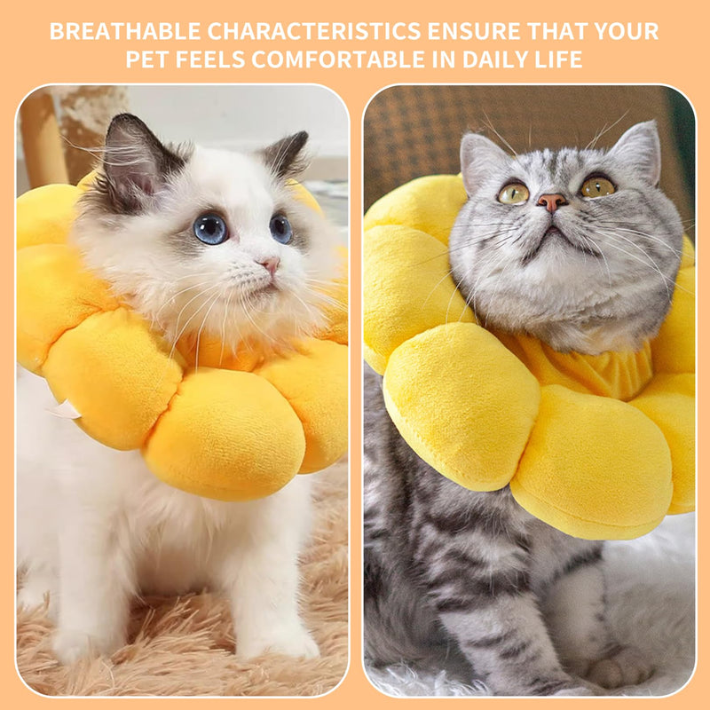 Leak protection cat, neck brace cat, neck collar, cats, neck collar for cats, soft, collar, protective collar, cat collar, collar, sunflower, adjustable, neck brace cat after surgery and injuries - BeesActive Australia