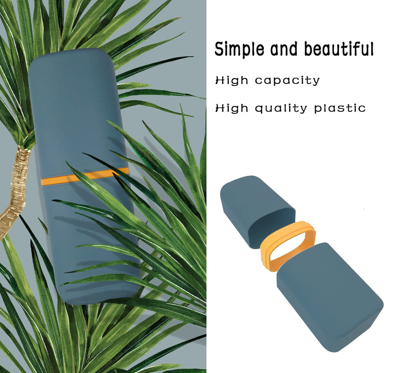 Travel Toothbrush Cup Case, Toothbrush Travel Container Portable Travel Toothbrush Holder Toothpaste Storage for School Camping Business Trip Bathroom Navy Blue - BeesActive Australia