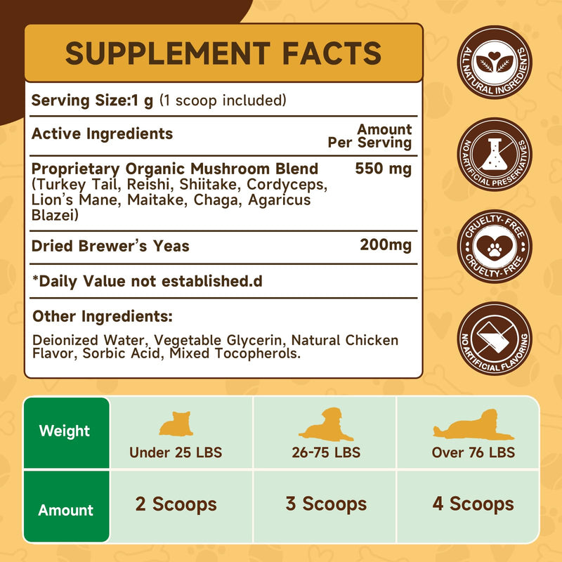 Mushroom Supplement for Dogs - Turkey Tail Mushroom for Dogs - Lumps & Bumps Treatment + Mushroom Powder - Organic Turkey Tail Mushroom for Dog – Mushroom Complex with Shiitake, Reishi