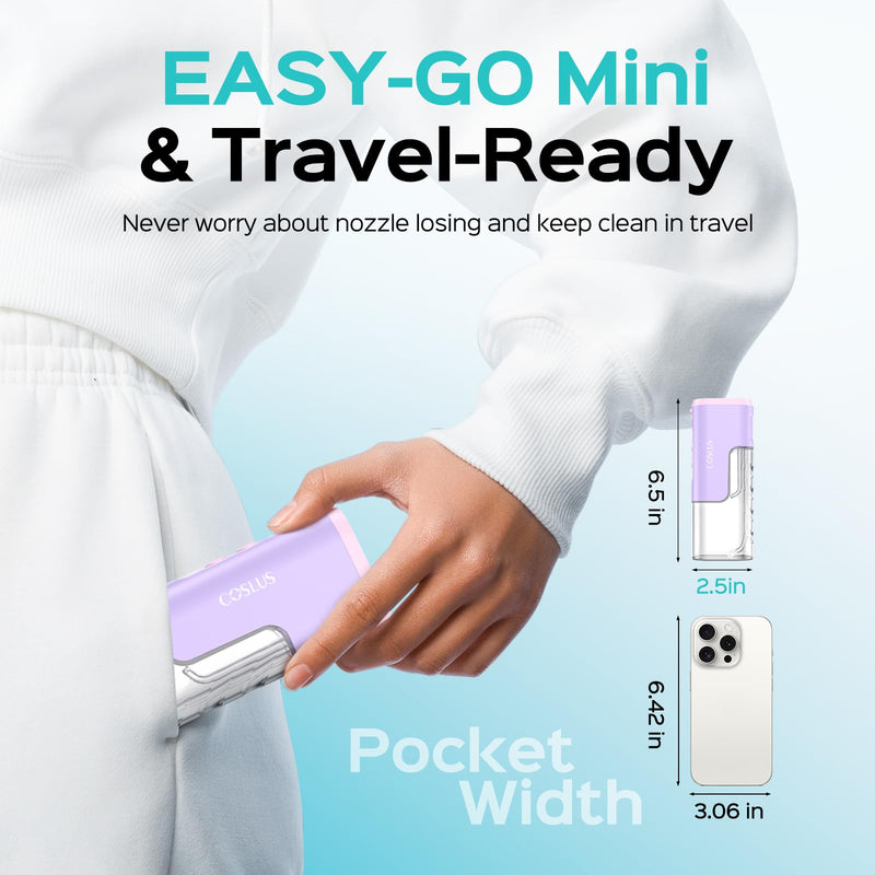 COSLUS T40 Mini Water Flosser for Travel, Portable Compact Design, Purple