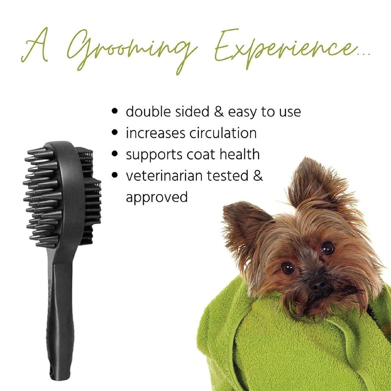 Curry on a Stik' - Dog Brush for Shedding, Grooming, Bathing, & Therapeutic Massage Tool - For Long & Short Haired Dogs - Decreases Shedding & Increases Coat Health - Veterinarian Approved - Ergonomic - BeesActive Australia