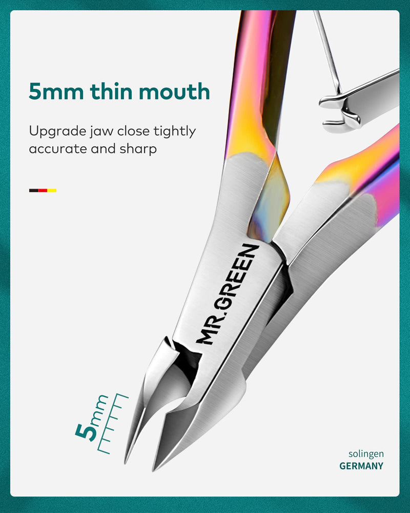 Cuticle Trimmer with Cuticle Pusher,Cuticle Nipper Professional Stainless Steel Cuticle Cutter,Sharp Durable Pedicure Manicure Tools for Fingernails and Toenails Mr-1050Ti-plus