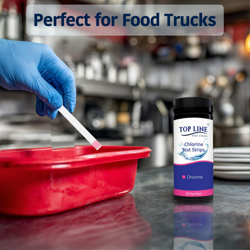 200 Chlorine Test Strips for Food Service 0-500 ppm (Value Pack) - Bleach Sanitizer Test Strips Food Service - Sanitizer Testing Strip - Chlorine Tester - Restaurant Supplies 200 Strips - BeesActive Australia