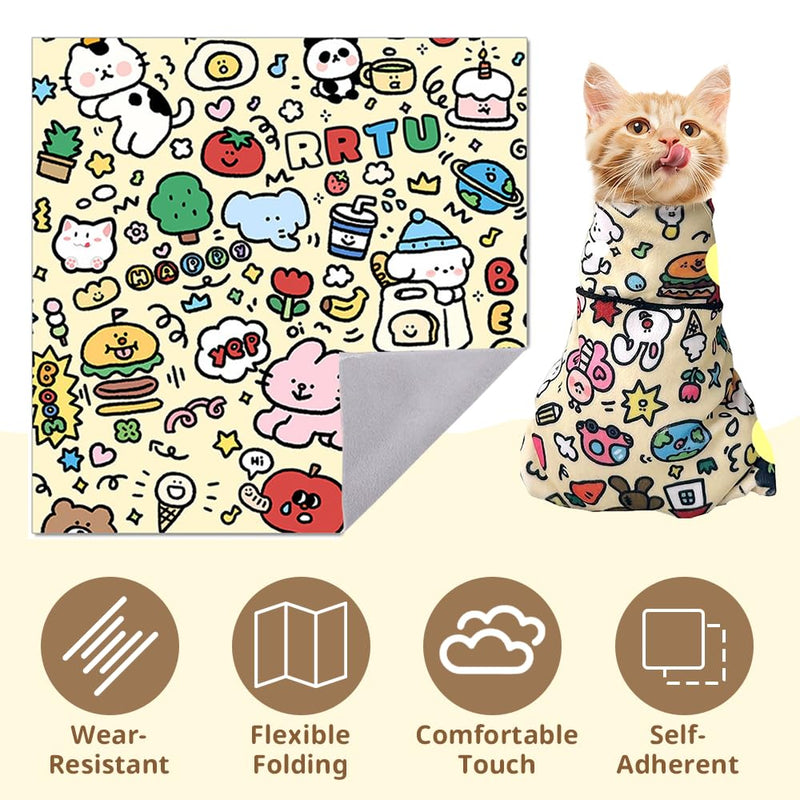 Cat Grooming Wrap with Pet Nail Clipper, Cat Wrap for Cutting Nails, Cat Restraint for Nail Clipping, Fabric Cat Burrito Wrap, Multifunctional Swaddle Wrap for Cat Grooming - BeesActive Australia
