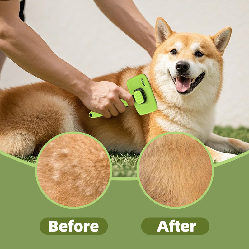 Self Cleaning Brush for Dog: Cat Slicker Brush with Release Button - Pet Shedding Brushes for Long and Short Hair - Remove Loose Undercoat - BeesActive Australia