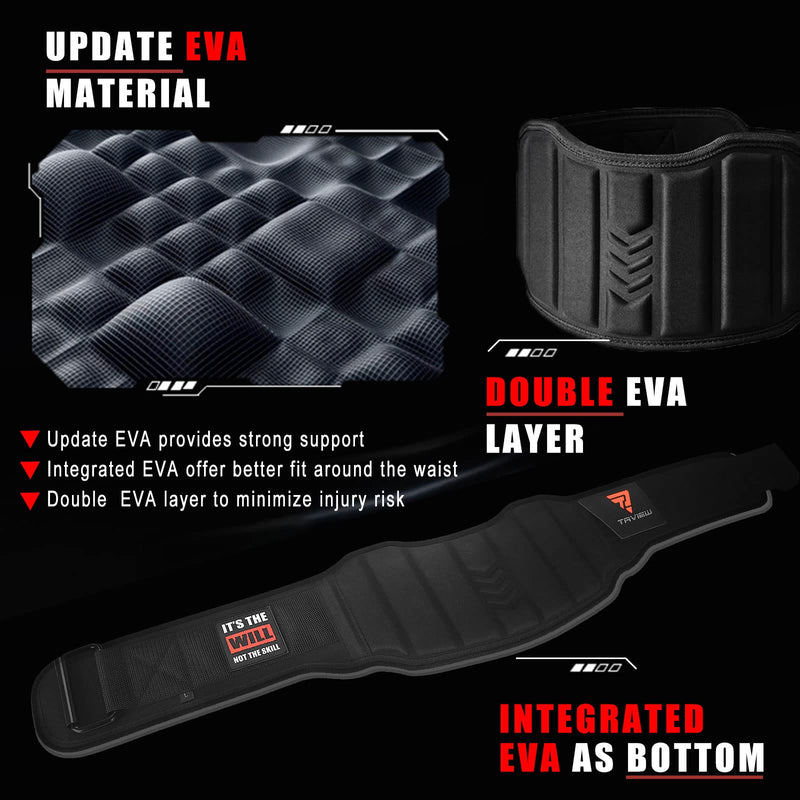 Weight Lifting Belt, Weightlifting Belt,Workout Gym Powerlifting Belt 7 inch,Fitness Back Support for Cross Training, Squats, Lunges M Black (Double EVA)