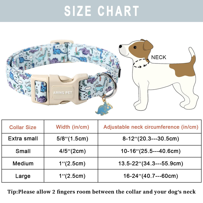 ARING PET Dinosaur Dog Collar-Cute Dog Collar for Small Dogs, Adjustable Dinosaur Print Pet Collars Puppy Collar for Small Medium Large Dogs - BeesActive Australia