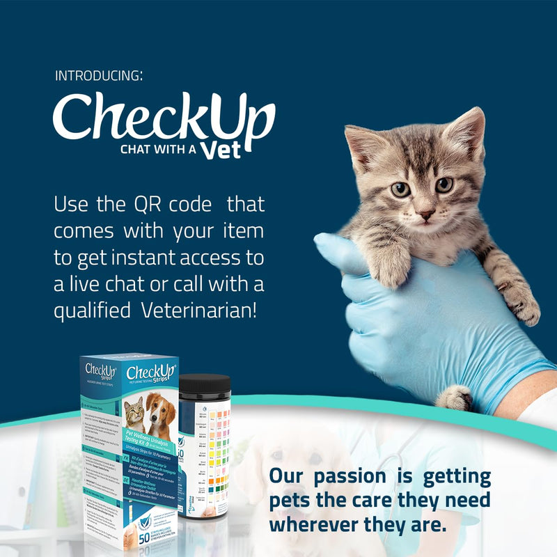 KIT4CAT CheckUp Testing Strips x 50 (10 Parameters Urine Test Strips for Cats & Dogs) 10 Parameters test strips for Cat & Dog