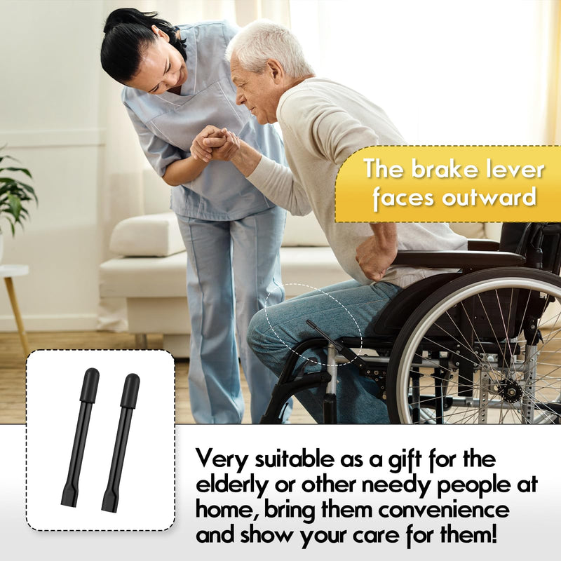 1 Pair Wheelchair Brake Extenders,Wheelchair Handle Extenders,Heavy Duty Iron with Ergonomic Grip,Wheelchair Accessories Universal Fit for Enhanced Mobility & Door Clearance Black 6.7 Inches