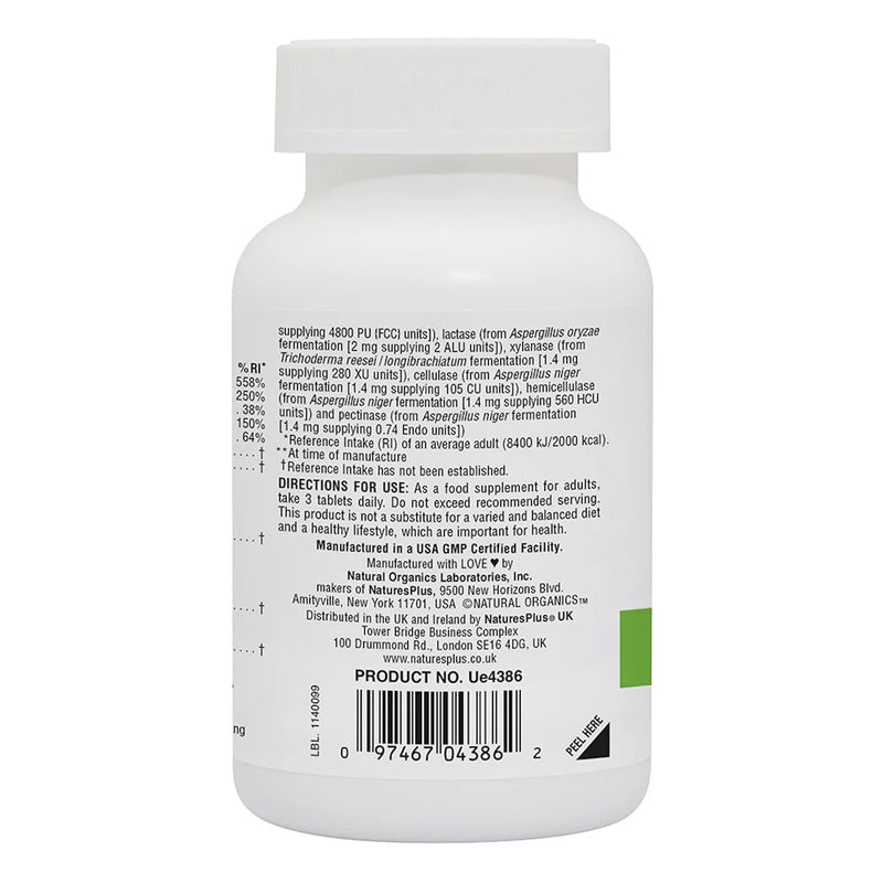 NaturesPlus GI Natural Total Digestive Wellness - 90 Bi-Layered Tablets - with L-Glutamine, Probiotics, Prebiotics & Enzymes - Gluten Free - 30 Servings 90 Count (Pack of 1)