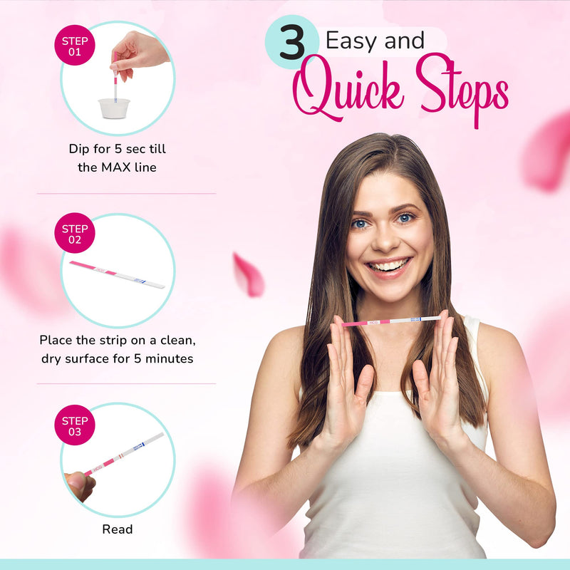 Clinical Guard 50 Pregnancy Test Strips - Sensitive & Accurate Measurement Within 5 mins - Early Detection Pregnancy Test Strip - Easy to Use for Home Tests - HCG Test Strip Kit 50 Count (Pack of 1) - BeesActive Australia