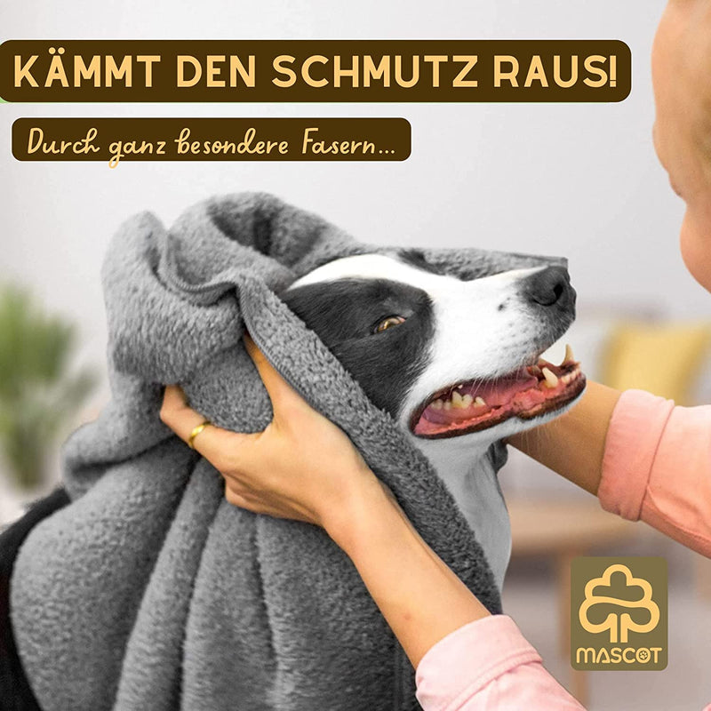 MASCOT Premium Dog Towel Duo - Intensive absorbency & dirt absorption - Ideal grooming - Dries in no time Compact Size: 37 x 90 cm (double pack) - BeesActive Australia