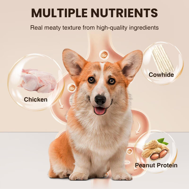 Likable High-Protein Chicken-Wrapped Chew Sticks for Dogs – Grain-Free Dental Treats with Real Meat, Low-Fat Puppy & Adult Snacks, Portable Training Rewards 7.05 oz（Pack of 1） chicken wrapped twist stick 7.05 Ounce (Pack of 1)