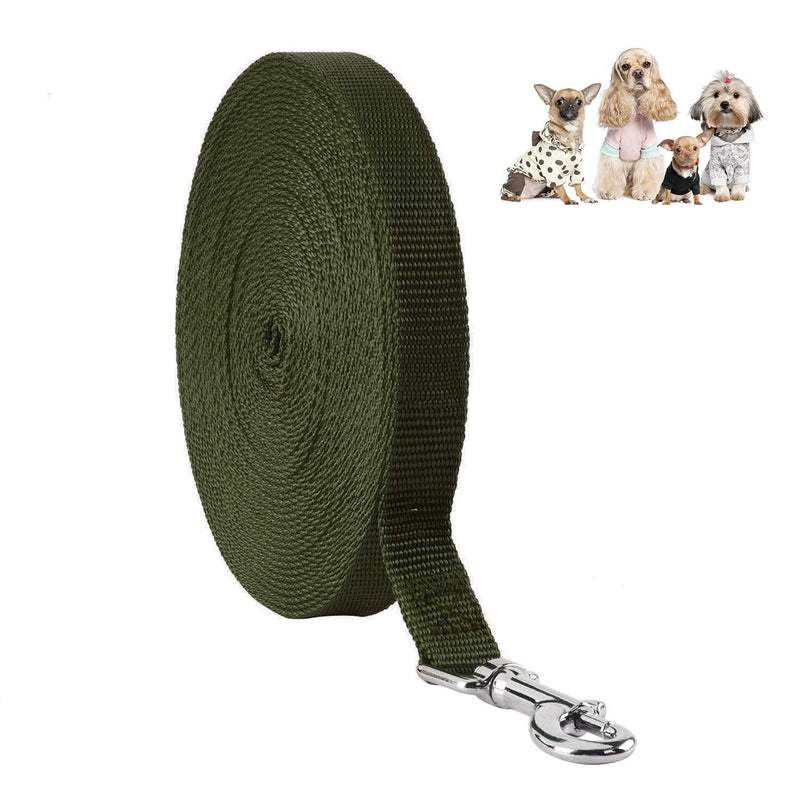 HAPPY HACHI drag leash for dogs, 3m / 5m / 10m / 15m / 20m / 33m nylon dog leash with robust and weatherproof, training leash with D-carabiner and handle padding for large to small dogs (15m, green) 15m - BeesActive Australia