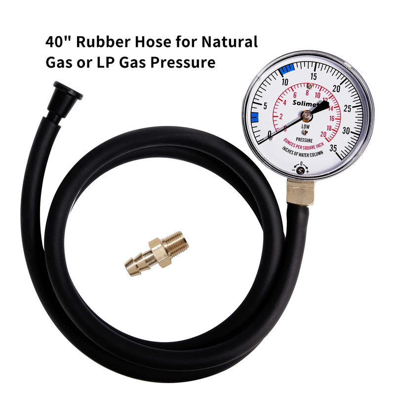 Solimeta Natural Gas or LP Gas Manifold Pressure Test Kit, LP Gas Pressure Tester, Natural Gas Meter, 0-35" W.C - BeesActive Australia