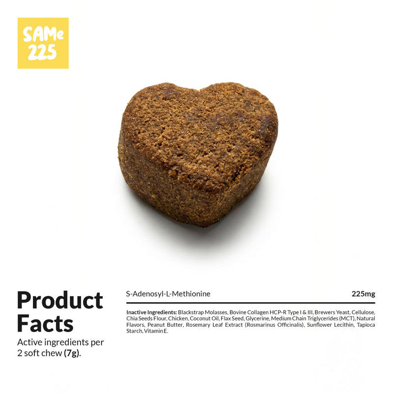 Same for Dogs 90 Soft Chews - Liver, Brain & Cognitive Support | S-Adenosyl-L-Methionine in 90 soft chews. Promotes liver function, cognitive support & mood balance for dogs. SAMe Soft Chews