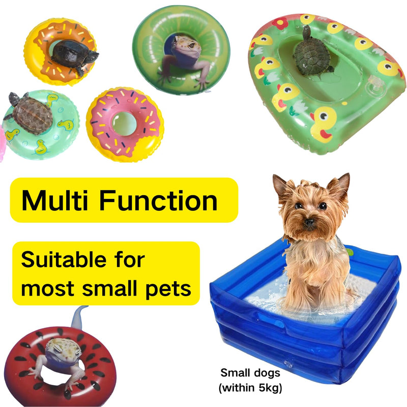 7 Pcs Foldable Bearded Dragons Pool Bath Collar Ring & Boat Set Swimming Bath Water Washer for Small Animal Hedgehog Hamster with Pump 7 Pcs Set - BeesActive Australia