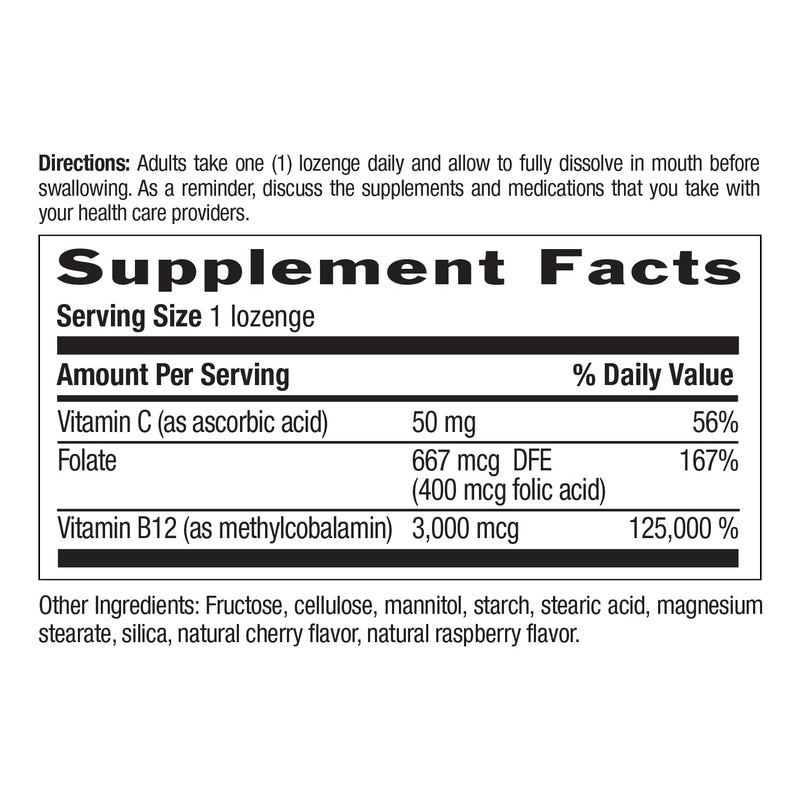 Country Life Methyl B12, 3000 mcg Lozenges, Supports Energy & Stamina, Metabolism & Red Blood Cell Production, Berry Flavor, 120 Vegan Lozenges, Certified Gluten Free & Halal