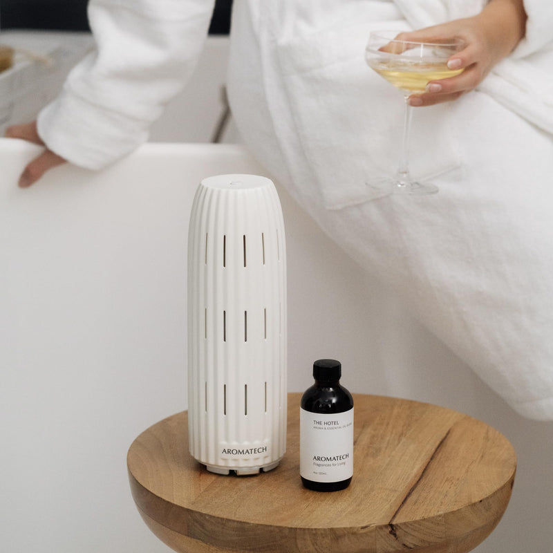 AromaTech The Hotel Aroma Essential Oil Blend: Luxury Hotel Inspired Aromatherapy with Lemon, Lavender, Peach & Pine for Ultrasonic Diffusers & Nebulizers (10 mL, The Hotel) 0.33 Fl Oz (Pack of 1) - BeesActive Australia