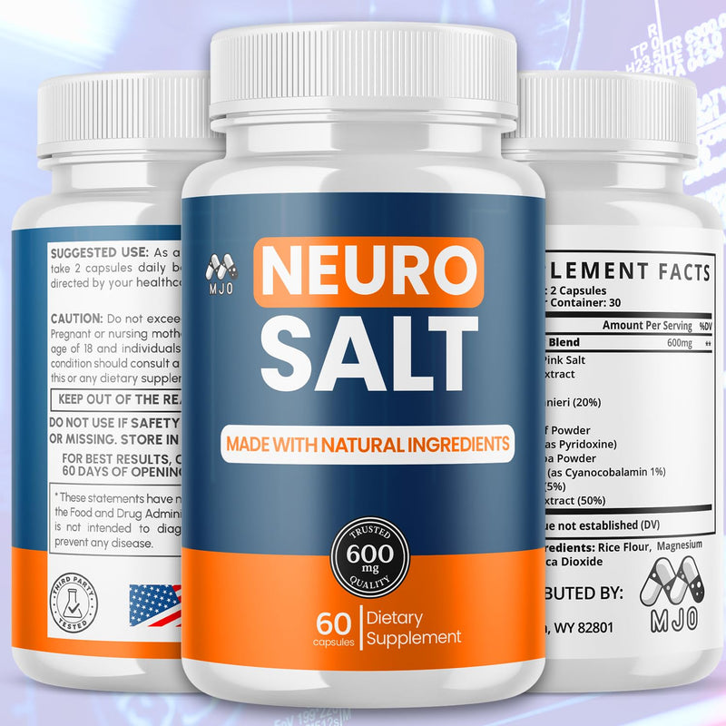 Neuro Salt Capsules, Official Neuro Salt Supplement Formula (60 Capsules)