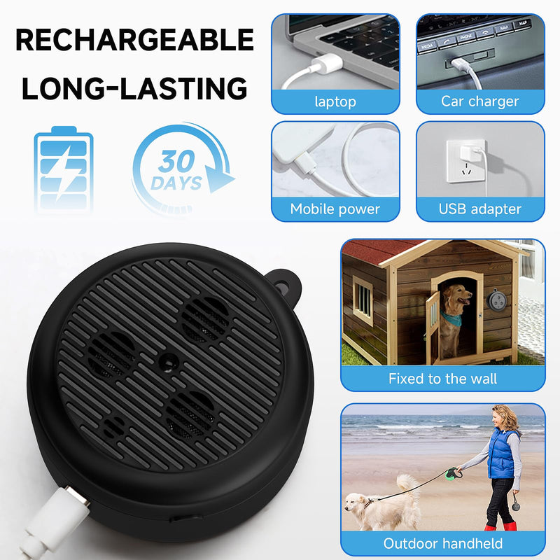 35ft ultrasonic Dog bark Box Anti Barking Device for Dogs Bark Deterrent Devices with 3 Modes （Black+Grey）