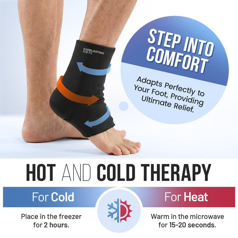 Ankle Compression Sleeve for Achilles Tendonitis Relief, Ankle Ice Pack Wrap, Foot Brace Sprained Ankle Support for Women and Men, Freeze Cold Packs for Plantar Fasciitis S-M - BeesActive Australia