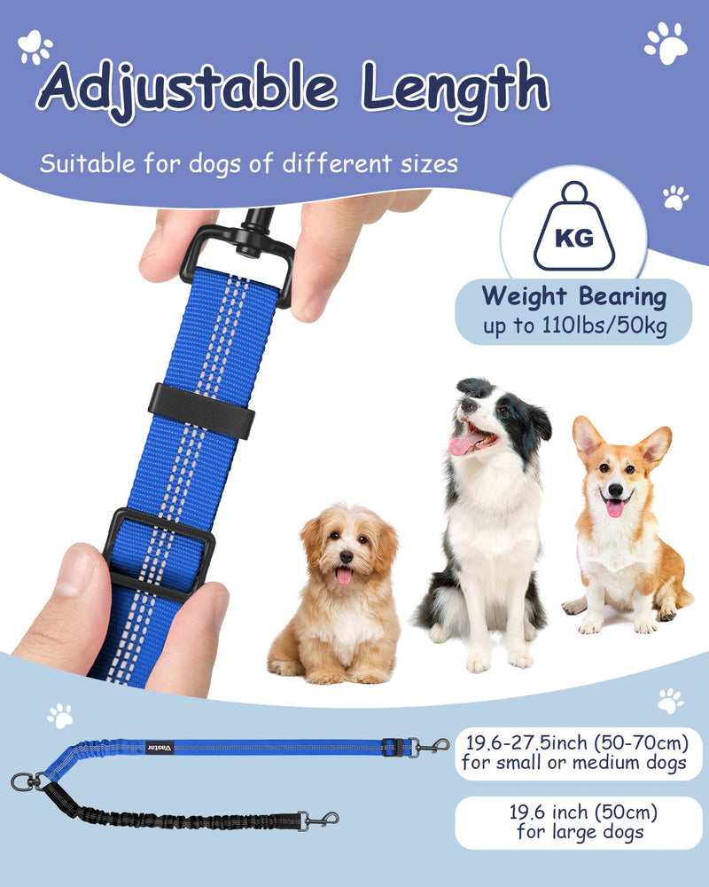 Vastar Double Dog Walker, Adjustable Heavy Duty Double Dog Leash for Pets, Premium Quality Dog Leash Coupler for 2 Dogs (Black+Blue) Black+Blue - BeesActive Australia