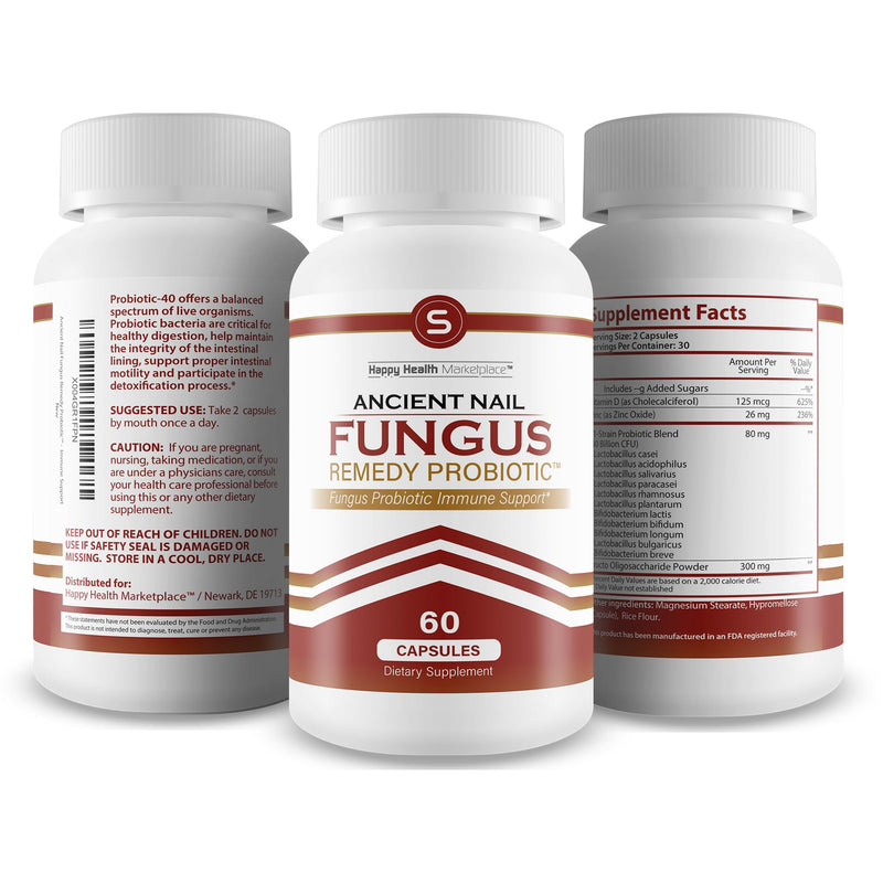 Ancient Nail Fungus Remedy Probiotic - Immune System Probiotic Fungus Support - Our Best Nail Fungus Probiotic Fungus Fighter - Under Nail Fungus Treatment Probiotic - Remove Nail Fungus & Candida - BeesActive Australia
