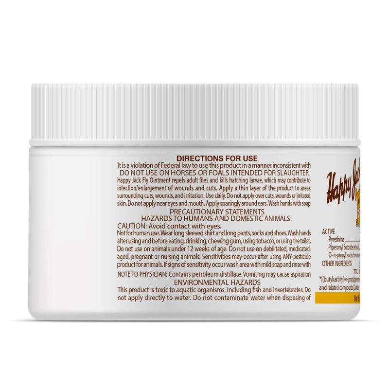 Happy Jack Onex Fly Repellent Ointment, Repels Adult Flies on Horses, Dogs, Ponies, Eliminates Hatching Larvae, 4 oz Jar - BeesActive Australia