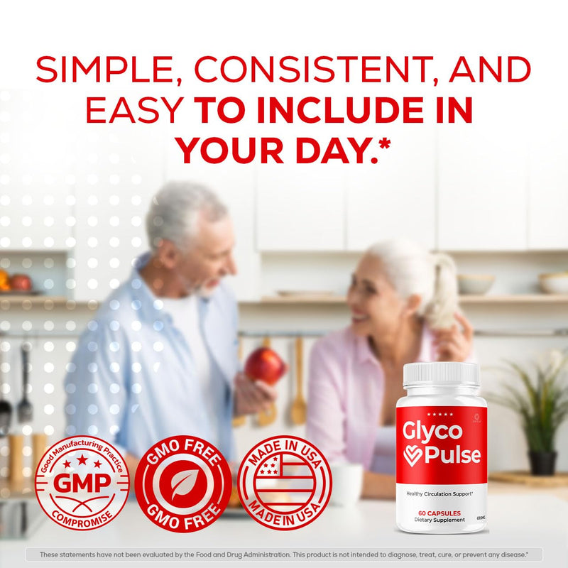 (3 Pack) Glyco Pulse Capsules - Official GlycoPulse Pills Advanced Premium Formula Support Maximum Strength, All Natural Ingredients Vitamins for Overall Health & Wellness, 180 Capsules for 3 Months