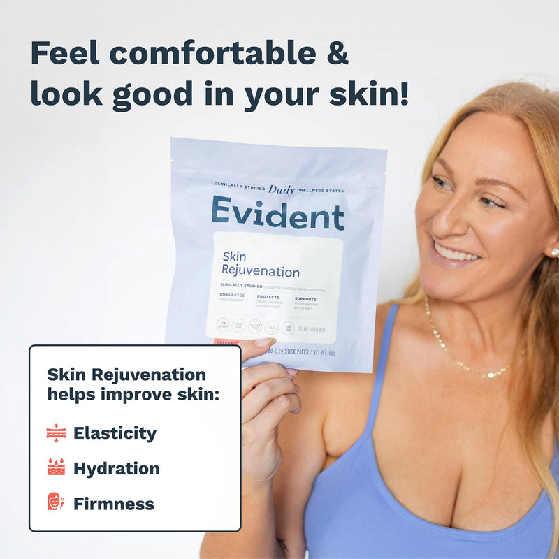 Skin Rejuvenation Powder – Collagen Supplement w/Resveratrol, Sodium Hyaluronate, CollaBZEn, Vitamins C & E – Supports Elasticity, Hydration, Firmness – 30 Stick Packs, Cherry Lime 30 Servings (Pack of 1)