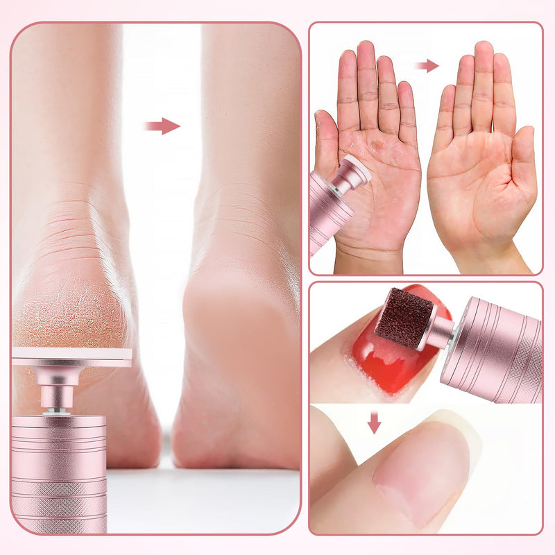Kredioo Electric Foot Callus Remover 5 Nano Glass German Technology Nail File Grinding Sanding Heads Pedicure Tools for Feet Sensitive Skin Safe Adjust Speed R/F Direction Remove Calluses -Purple Purple - BeesActive Australia