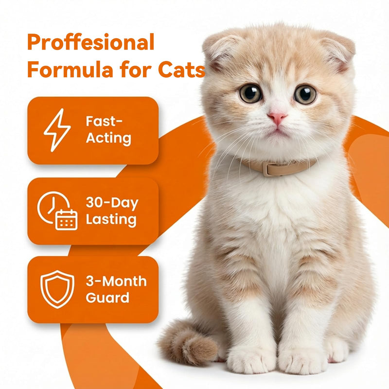 PUAINTA Addcool Plus Flea and Tick Prevention for Cats & Kittens, Professional Topical Treatment, 3 Monthly Doses, Fast-Acting Waterproof Cat Flea Drops 3 Count Cats over 1.5 lbs