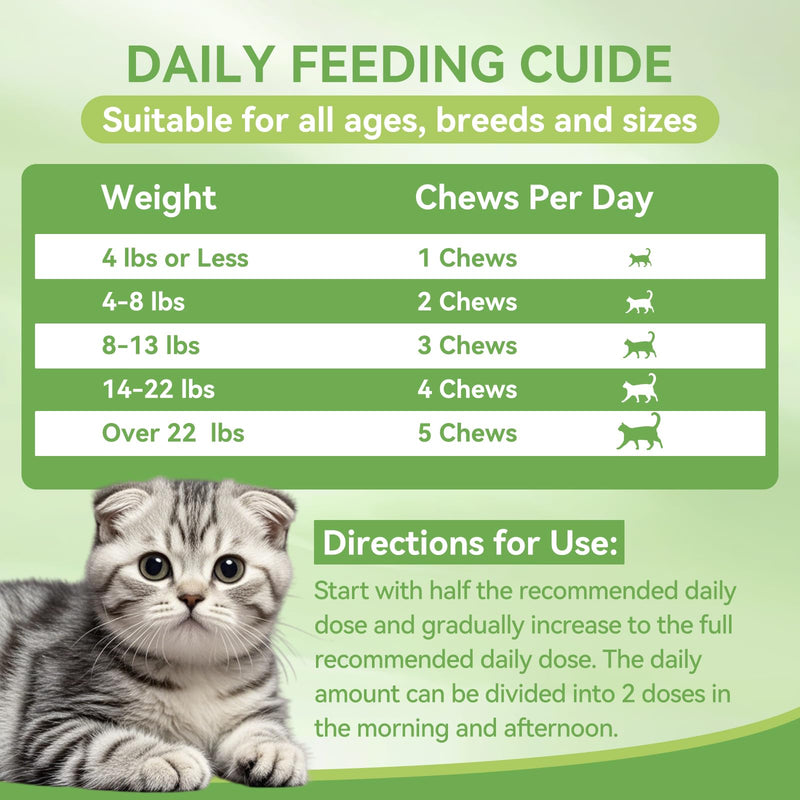 Cat Flea and Tick Chewables for Cats 230Ct, Natural Support Supplement, Flea Supplement for Cats, Flea and Tick Chews for Cats Kitten, All Breeds & Sizes, Digestive Health Chicken Flavor